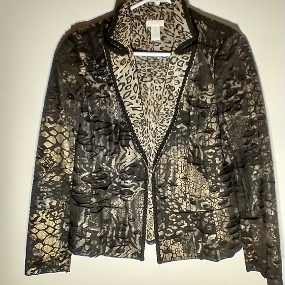 Chico's Jacket Animal Print Sz. 0 - Picture 1 of 6